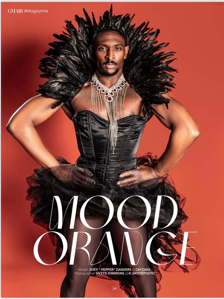 GMARO Magazine tear sheet — Mood Orange editorial by Skyye Kimmons