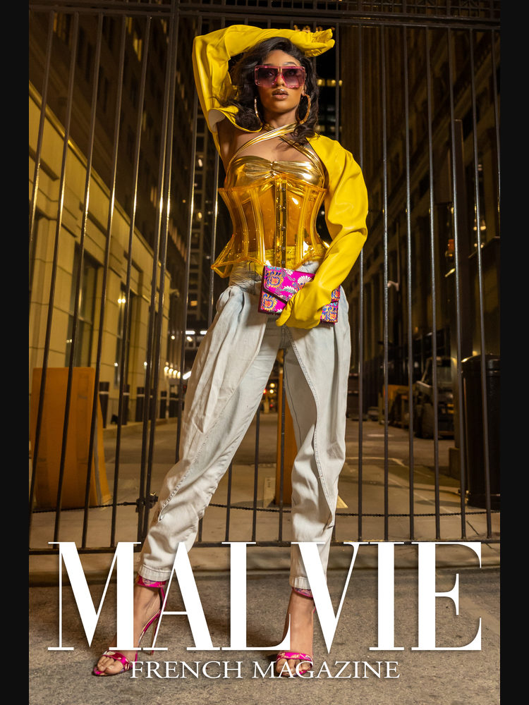 MALVIE French Magazine tear sheet — editorial by Skyye Kimmons, Chicago street fashion